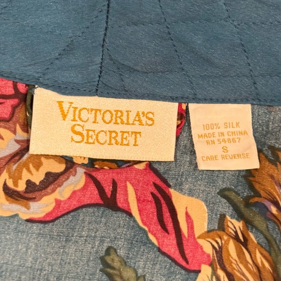 Victoria’s Secret Silk Quilted 90s Teal Luxury Gold Label Maxi Gown Vintage Robe - Picture 4 of 10